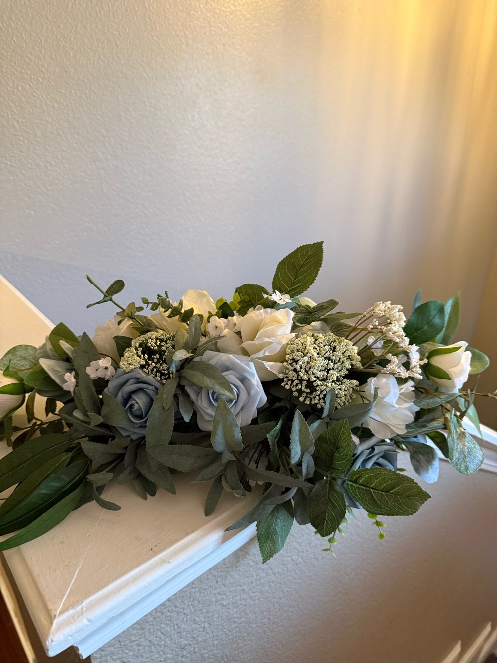 Blue and White Artificial Floral Arrangement - Home Accents